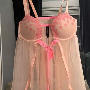 Victoria's Secret Pink Floral Lace Chemise